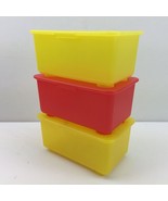 IKEA GLIS Stackable Storage Box with Lid Yellow Red Set 3 Toy Pens Acces... - £19.60 GBP