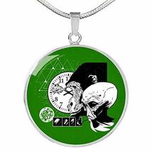 Express Your Love Gifts Monkey ET Circle Pendant UFO Alien Fan Necklace Stainles - £35.57 GBP