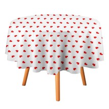 Mondxflaur Red Hearts Tablecloth Round Kitchen Dining for Table Decor Home - $15.99+