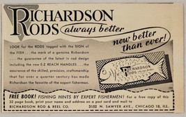 1947 Print Ad Richardson Fishing Rods with E-Z Reach Handles Chicago,Ill... - £6.80 GBP