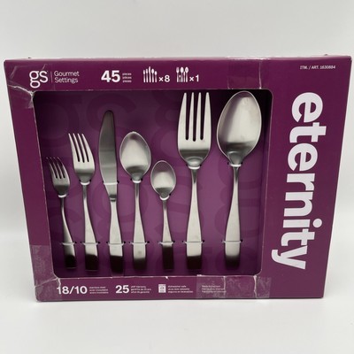Gourmet Settings Eternity 42 Piece 18/10 Stainless Steel Flatware Set  - $57.50