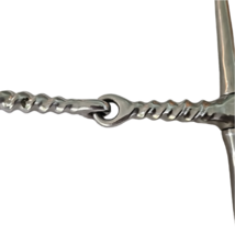 Korsteel Stainless Steel Corkscrew English Full Cheek Snaffle Bit 5" Mouth image 2