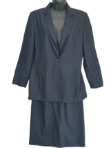 Studio 205 Sz 8 Womens Blue 2 pcs Coat Skirt Suit Career Business Church Stretch - £16.42 GBP