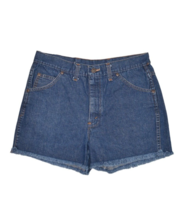Vintage Cut Off Shorts Womens 32 Dark Wash Denim Jeans Jorts Mom High Rise - $14.44