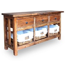vidaXL Rustic Mahogany Medium Solid Wood Storage Sideboard Furniture Buffet - $336.44 CAD