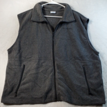 Columbia Vest Mens Size XL Gray Polyester Pockets Sleeveless Logo Full Zipper - $16.69