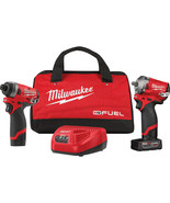 Milwaukee 2599-22 M12 FUEL 2PC 3/8IN &amp; 1/4IN Hex Stubby Auto Kit Brand New! - £402.60 GBP