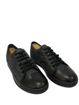 Lanvin Mens Sneakers DBB1 Black Patent  And Épi Leather Cap Toe Low Top Size 9 - £232.19 GBP