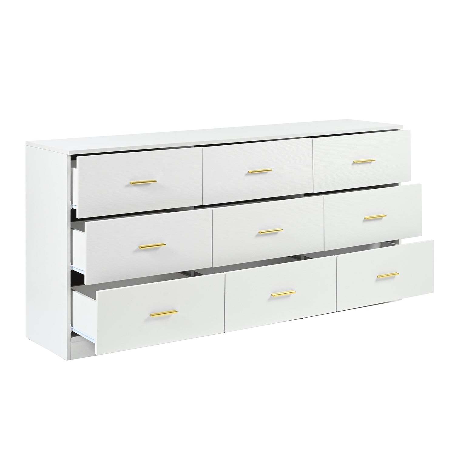 Modern White 9-Drawer Dresser for Bedroom, Ample Wide Chest of Drawers Item image 4