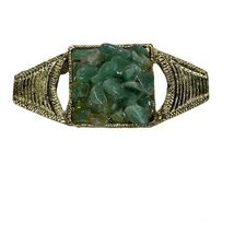 Vintage Cluster Brooch Pin Gold Tone Teal Green Lucite Faux Stones - €18,20 EUR