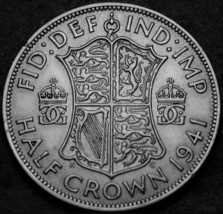 Great Britain Half Crown, 1941 Silver~George VI~Quartered Shield~Free Shipping - £16.85 GBP