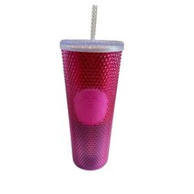 Starbucks 2019 Pink Ombre Iridescent Studded Tumbler Venti 24oz With Lid &amp; Straw - £43.26 GBP