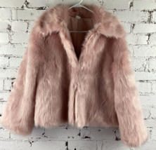 Venus Faux Fur Coat Women&#39;s Medium Pink Waist Length Short Warm Stylish - £49.87 GBP