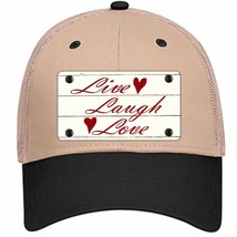 Live, Laugh, Love Novelty Khaki Mesh License Plate Hat - £22.90 GBP