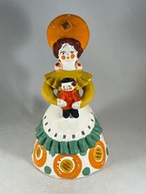 Colorful Latin American Folk Art Hand Painted Ceramic Clay Figurine 7&quot; Tall - £22.78 GBP