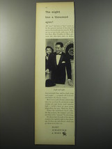 1955 Hart Schaffner &amp; Marx Tuxedo Ad - The night has a thousand ayes - $18.49