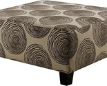 Roundhill Furniture Natara Contemporary Fabric Ottoman, Groovy Smoke - $732.99