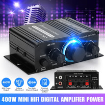 400W 12V 2 Channel Digital Stereo Audio Power Amplifier HiFi Bass Amp Ca... - $21.99