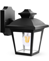 Exterior Led Wall Mount Outdoor Porch Wall Lantern Black Matte 5000K Day... - $23.02