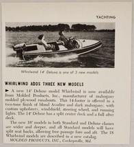 1956 Magazine Photo Whirlwind 14&#39; Deluxe Boats Molded Products Cockeysvi... - £7.89 GBP