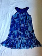 TAYLOR Design DRESS Size: 6 New SHIP FREE Sleeveless Shift Watercolor Blue - £100.85 GBP