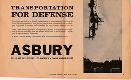 Los Angeles Examiner Dec 10 1961  Insert Map of LA &amp; Ad for Asbury Defense - £3.16 GBP