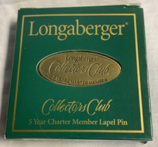 Longaberger Collectors Club 5 Year Charter Member Lapel Pin #74675 - $5.02