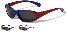 Kids Youth Boys Sport Wrap Around Superhero Spider Web Comic Book Sunglasses Nwt - £7.78 GBP