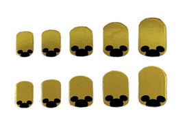 Disney Parks Mickey Mouse Icon Gold &amp; Black Shiny Nail 10 Decals New - £7.74 GBP