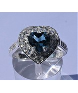 Blue Helenite Heart Ring - £43.16 GBP