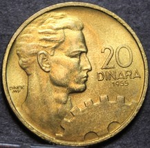 Yugoslavia 20 Dinara, 1955 Gem Unc~Machine Man~Free Shipping - $5.48