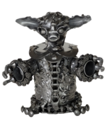 Baby Yoda Scrap Metal Sculpture Steel Nuts Bolts Chain Welded Art Handma... - $47.47 CAD