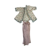 Vintage Doll Floral Robe &amp; Pink Satin Pants Set—Fits Barbie, Clone Dolls - $186.21 MXN