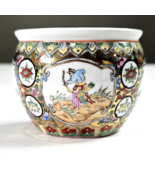 Vintage Chinese souvenir hand-painted eggshell porcelain fishbowl Plante... - $1,501.54 MXN