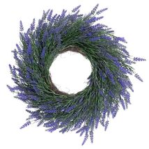 JUST FOR PARTY 18&quot; Lavender Wreath Purple Artificial Spring Summer Decor - $24.44