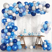 Amandir Navy Blue Balloons Arch Garland Kit, 144Pcs Royal Light Blue Confetti Si - £16.67 GBP