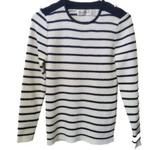 Marisa Christina Sweater Crew Neck White Blue Stripped S Small - £11.07 GBP