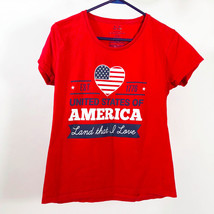 Michaels Patriotic Tee Shirt Red Women&#39;s Size M - $9.89