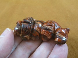 (Y-OTT-LA-709) red Jasper Sea Otter gemstone carving gem figurine little... - $17.53