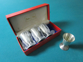 Boston Store 4 Silverplate Cordial Cups 3&quot; In Original Box Rare - £59.71 GBP