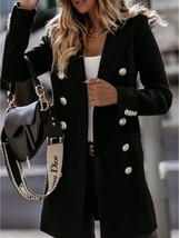 Real  Coat Blend Coat Women Double Breaster Winter Blazer Fashion Elegant Camel  - £50.35 GBP
