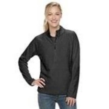 Womens Jacket Fleece Pullover ZeroXposur Black Summit 1/4 Zip Textured $50-sz L - £18.99 GBP