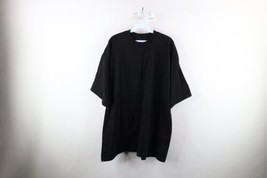 Vintage 90s Streetwear Mens 4XL Faded Blank Heavyweight T-Shirt Black Cotton - £35.57 GBP