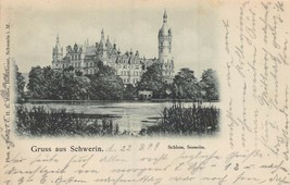 Schwerin Germania ~Schloss Seeseite~ 1899 Muller Foto Cartolina - £7.77 GBP