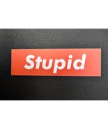 Red STUPID Box Sticker Logo Vinyl Decal - $92.58 MXN
