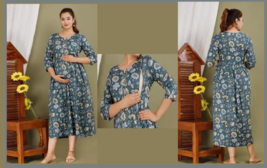 Attractive Pregnant / Maternity Women Kurti Gown Suit Easy baby Feeding ... - £28.04 GBP