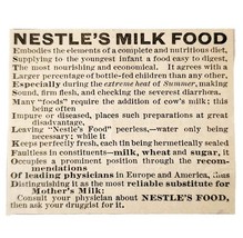 Nestle&#39;s Milk Food 1885 Advertisement Victorian Dairy Infant Medical ADB... - $19.99