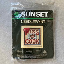 Vintage Sunset Designs Kiss The Cook Needlepoint Kit 5&quot;x5&quot; NIP - £9.90 GBP
