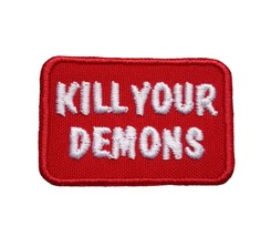 Christian Kill Your Demons Embroidered/Applique Iron On Patch 1.9&quot; X 1.25&quot; Relig - £3.11 GBP