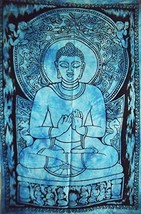 Traditional Jaipur Tie Dye Lord Buddha Poster, Indian Wall Decor, Hippie Tapestr - £12.56 GBP